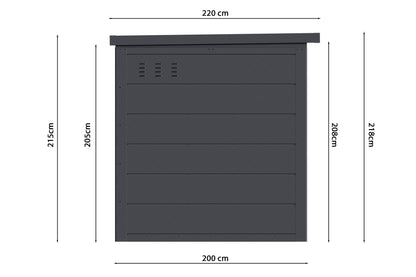 Metall-Gartenhaus / Gerätehaus Ulrik 2320 Anthrazit/Felsgrau - Gartenhaus Herkommer