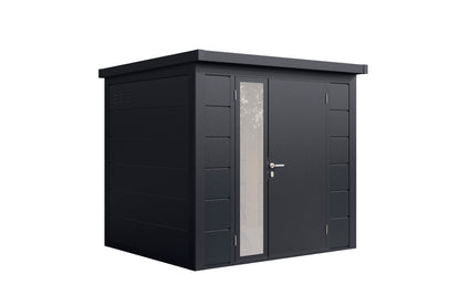 Metall-Gartenhaus / Gerätehaus Ulrik 2320 Anthrazit/Felsgrau - Gartenhaus Herkommer