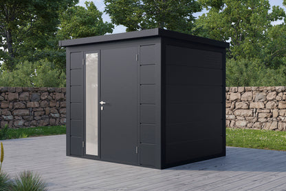 Metall-Gartenhaus / Gerätehaus Ulrik 2320 Anthrazit/Felsgrau - Gartenhaus Herkommer