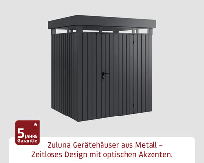 Metall-Gartenhaus / Gerätehaus Zuluna ZFD-4-LB-ET Anthrazit / Graualuminium - Gartenhaus Herkommer