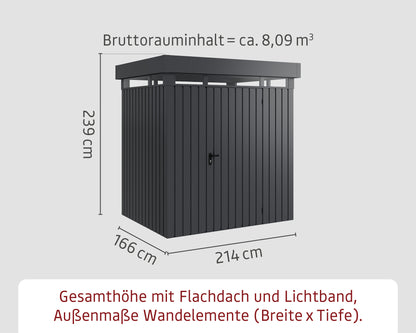 Metall-Gartenhaus / Gerätehaus Zuluna ZFD-4-LB-ET Anthrazit / Graualuminium - Gartenhaus Herkommer