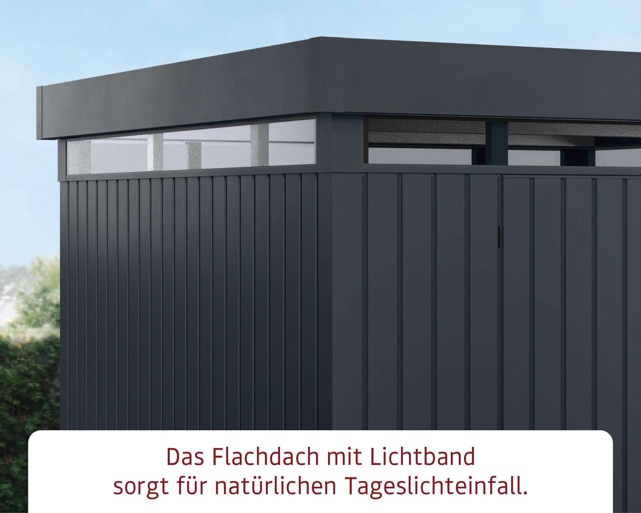 Metall-Gartenhaus / Gerätehaus Zuluna ZFD-4-LB-ET Anthrazit / Graualuminium - Gartenhaus Herkommer