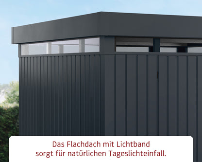 Metall-Gartenhaus / Gerätehaus Zuluna ZFD-4-LB-ET Anthrazit / Graualuminium - Gartenhaus Herkommer
