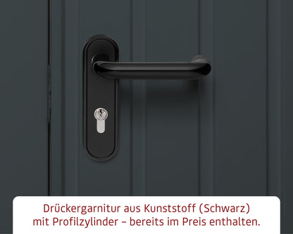 Metall-Gartenhaus / Gerätehaus Zuluna ZFD-4-LB-ET Anthrazit / Graualuminium - Gartenhaus Herkommer