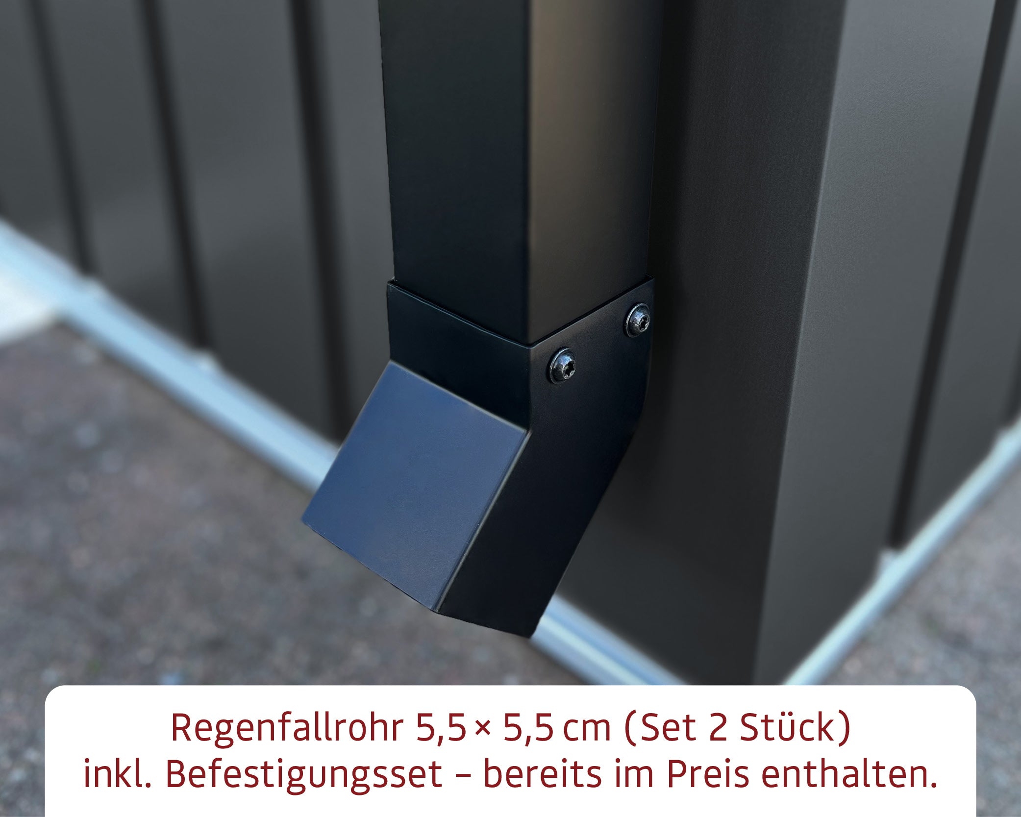 Metall-Gartenhaus / Gerätehaus Zuluna ZFD-4-LB-ET Anthrazit / Graualuminium - Gartenhaus Herkommer