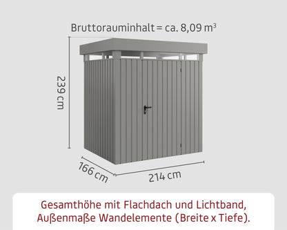 Metall-Gartenhaus / Gerätehaus Zuluna ZFD-4-LB-ET Anthrazit / Graualuminium - Gartenhaus Herkommer