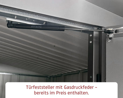 Metall-Gartenhaus / Gerätehaus Zuluna ZFD-4-LB-ET Anthrazit / Graualuminium - Gartenhaus Herkommer