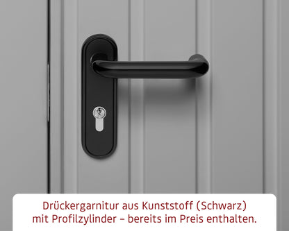 Metall-Gartenhaus / Gerätehaus Zuluna ZFD-4-LB-ET Anthrazit / Graualuminium - Gartenhaus Herkommer