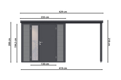 WPC Juna 4020 19 Anthrazit/Hellgrau - Gartenhaus Herkommer