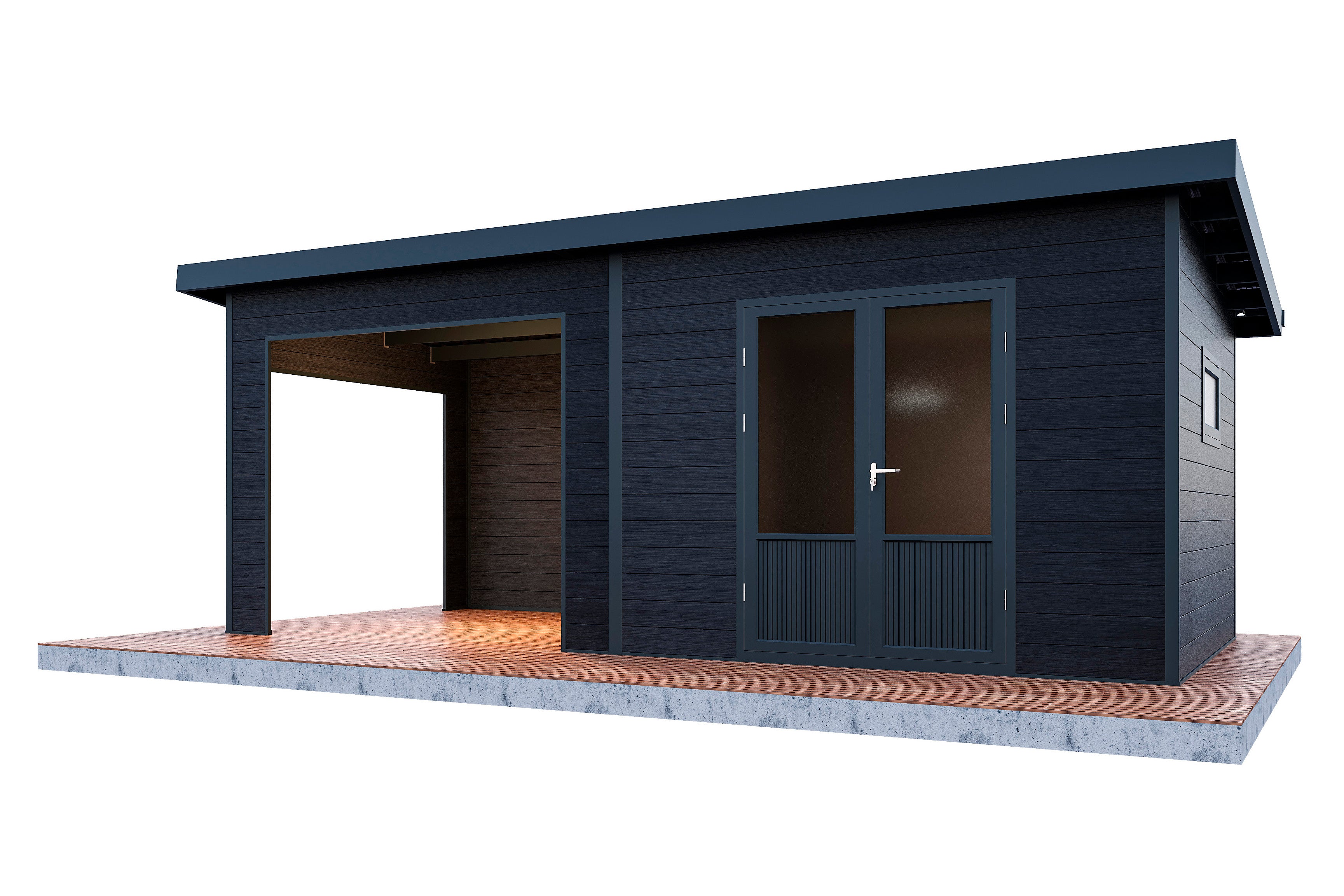 WPC-Gartenhaus / Gerätehaus Tona 6030 28 Anthrazit/Hellgrau