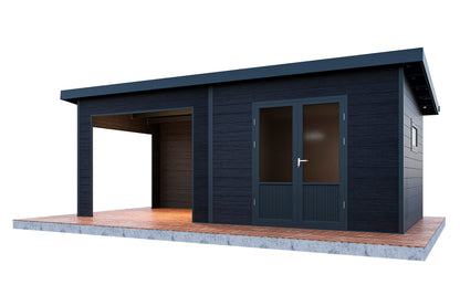 WPC-Gartenhaus / Gerätehaus Tona 6030 28 Anthrazit/Hellgrau