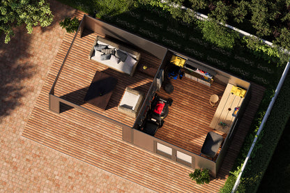 WPC-Gartenhaus / Gerätehaus Tona 6030 28 Anthrazit/Hellgrau