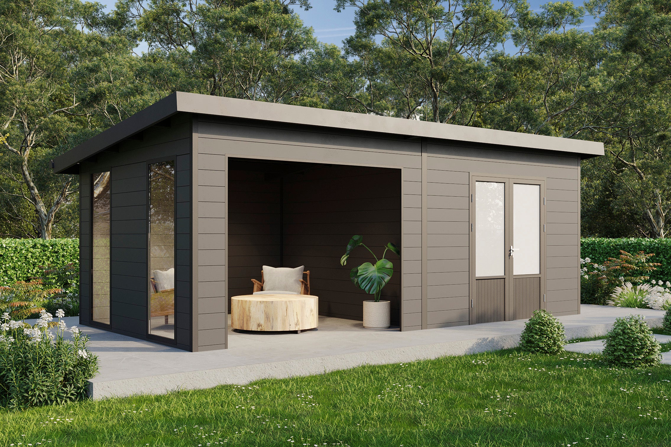 Wandpaket 6030 Anthrazit - Gartenhaus Herkommer