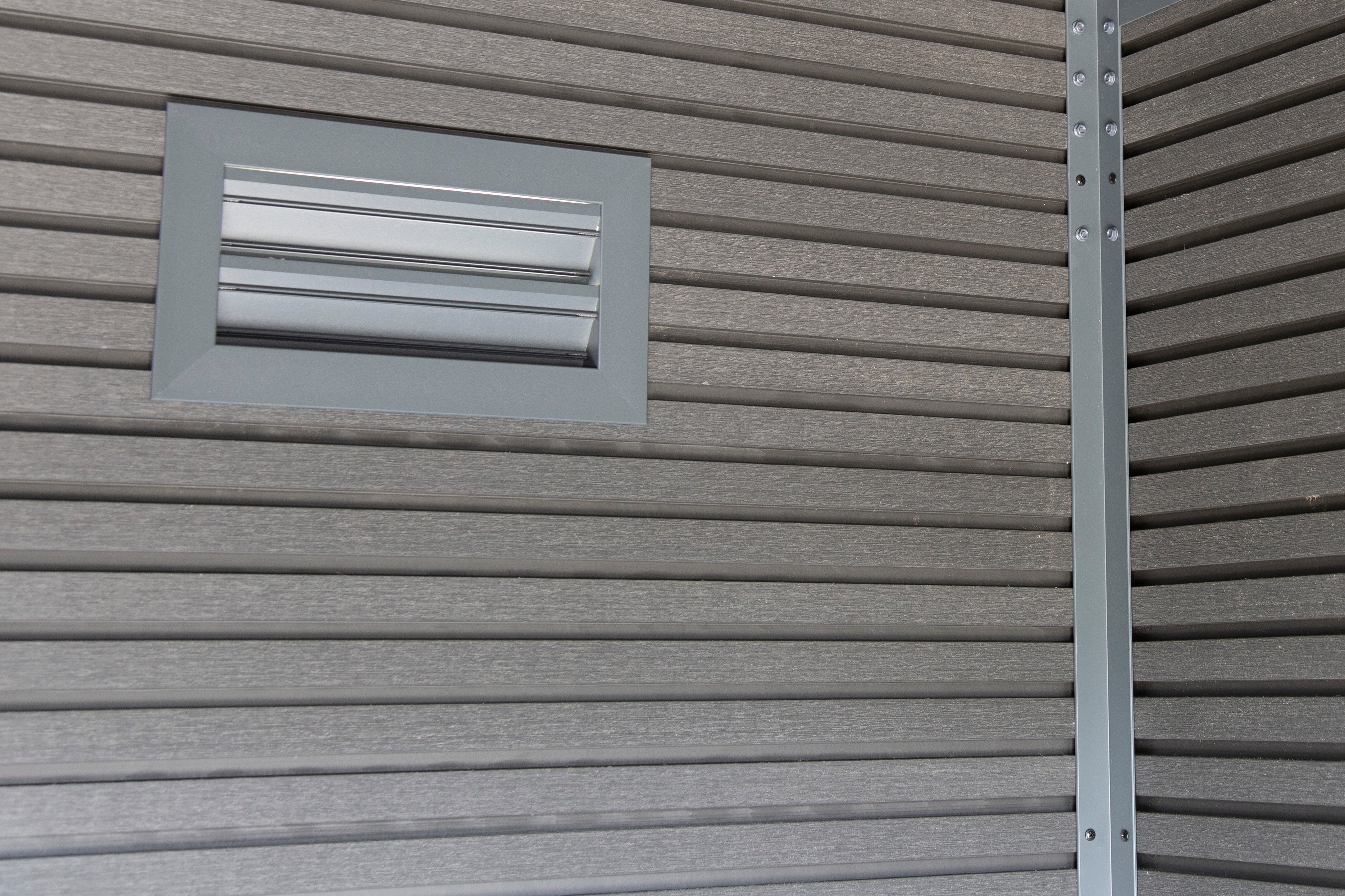 WPC-Gartenhaus / Gerätehaus Avela 3030 28 Anthrazit/Schiefergrau - Gartenhaus Herkommer