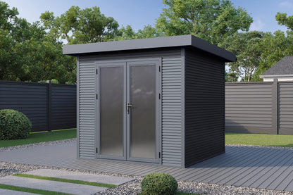 WPC-Gartenhaus / Gerätehaus Avela 2424 28 AnthrazitSchiefergrau - Gartenhaus Herkommer