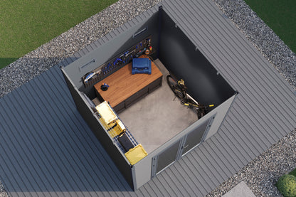 WPC-Gartenhaus / Gerätehaus Avela 2424 28 AnthrazitSchiefergrau - Gartenhaus Herkommer