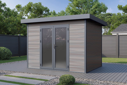 WPC-Gartenhaus / Gerätehaus Avela 3024 28 Anthrazit /Graubraun - Gartenhaus Herkommer