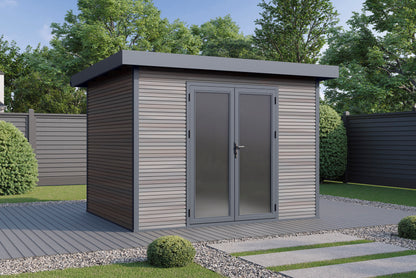 WPC-Gartenhaus / Gerätehaus Avela 3024 28 Anthrazit /Graubraun - Gartenhaus Herkommer