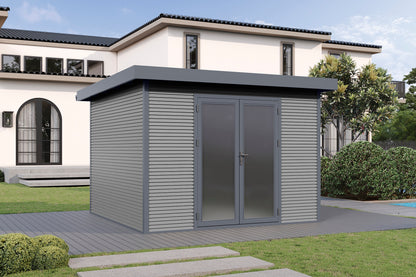 WPC-Gartenhaus / Gerätehaus Avela 3030 28 Anthrazit/Schiefergrau - Gartenhaus Herkommer