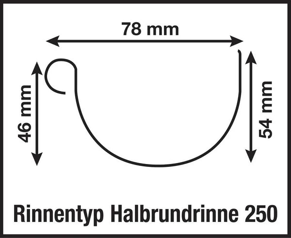 Dachrinne Kunststoff rund 441B + 2 x K1B Anthrazit - Gartenhaus Herkommer