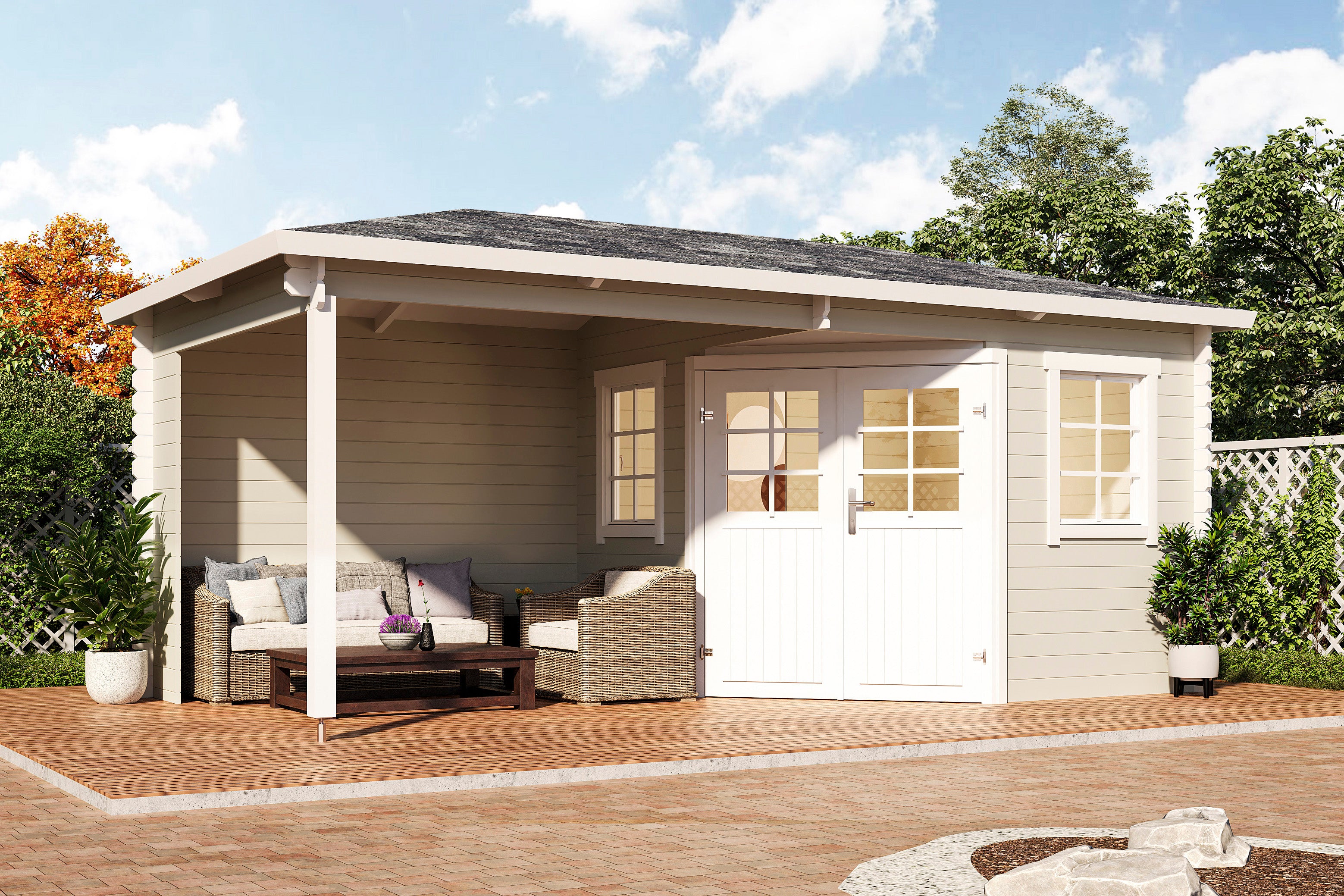 Holz-Gartenhaus / Gerätehaus  Gemma 5025 28 - Gartenhaus Herkommer