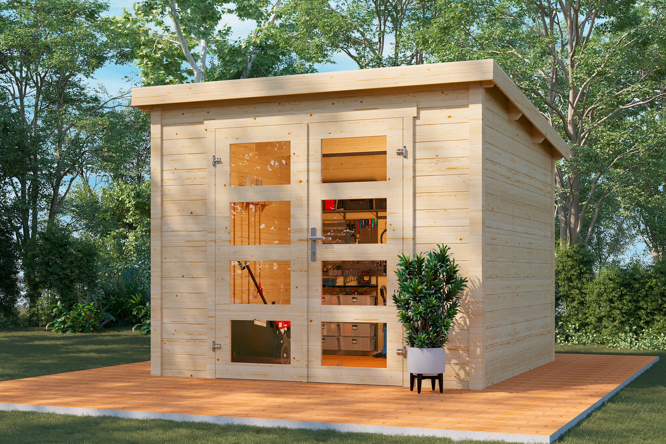 Holz-Gartenhaus / Gerätehaus Bengt 2525