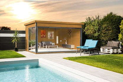 Holz-Gartenhaus Starla mit Premium-Schiebetür