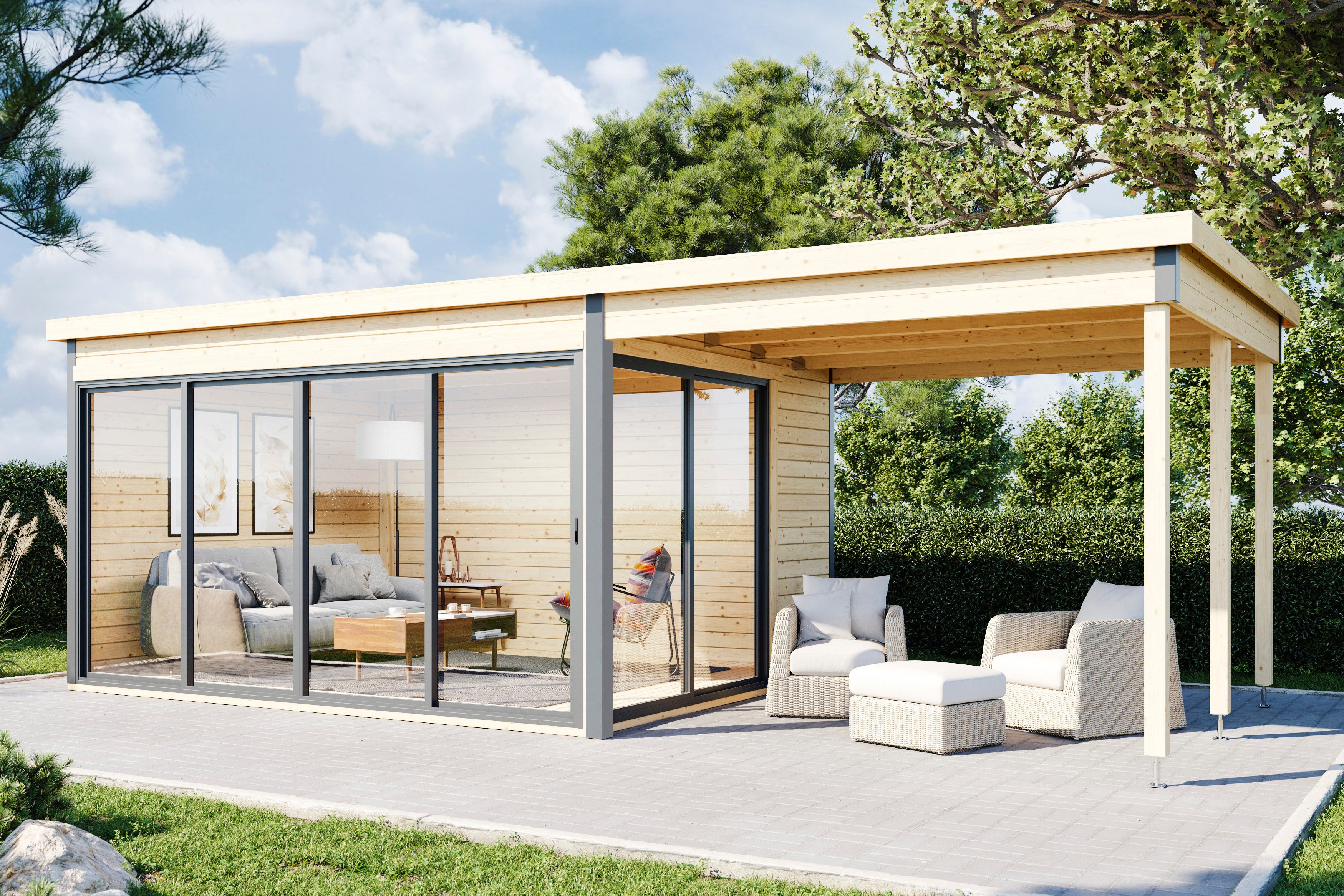 Holz-Gartenhaus Starletta 7234 mit Seitendach