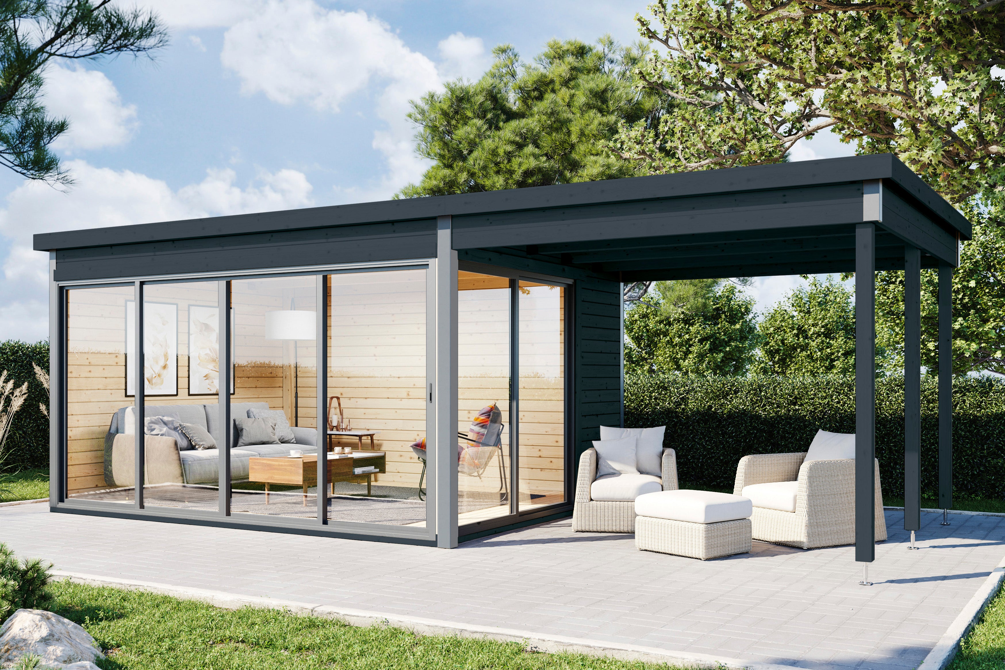 Holz-Gartenhaus Starletta 7234 mit Seitendach