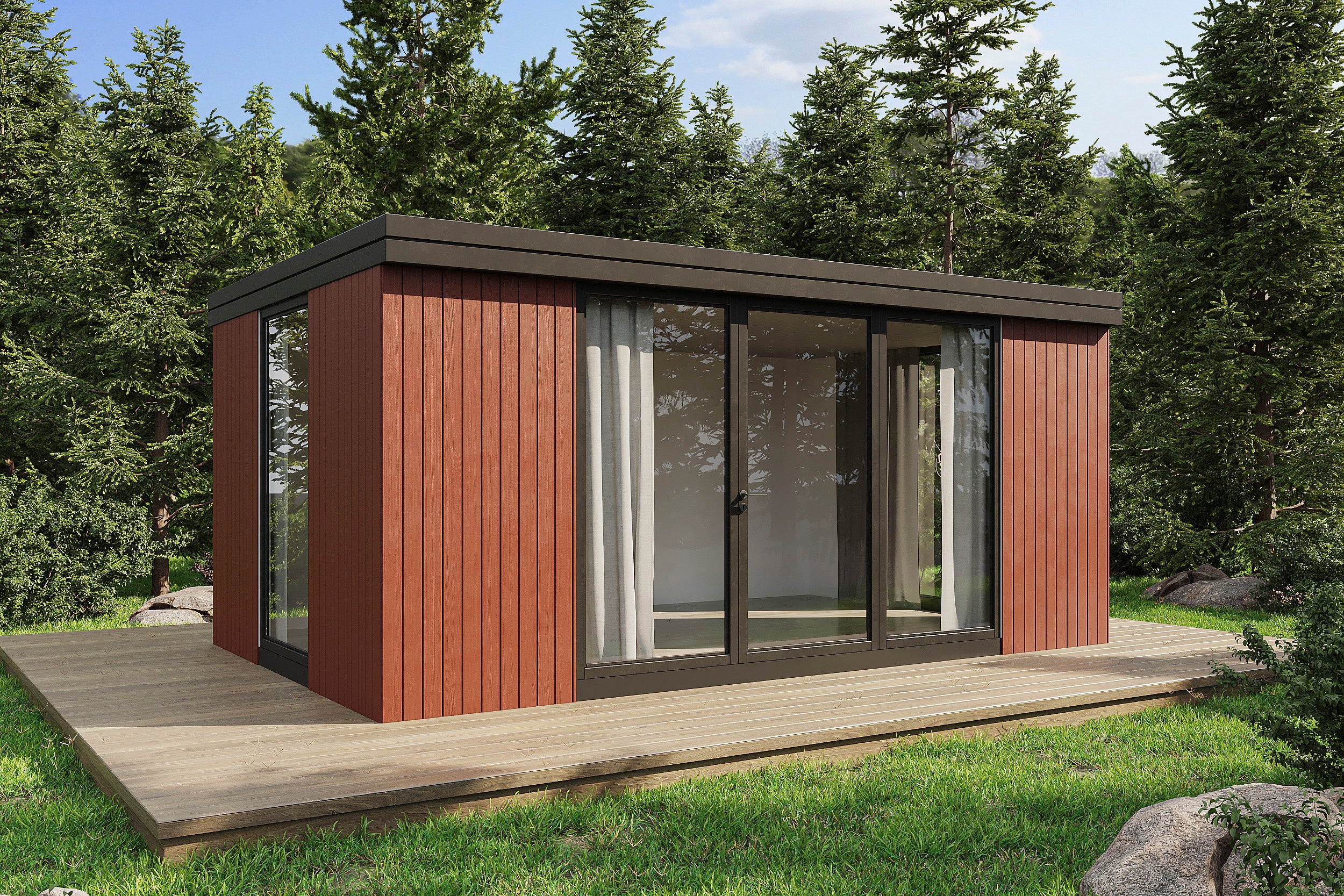 Holz-Gartenhaus / Gartenbüro / Poolhaus Himma 5434 94