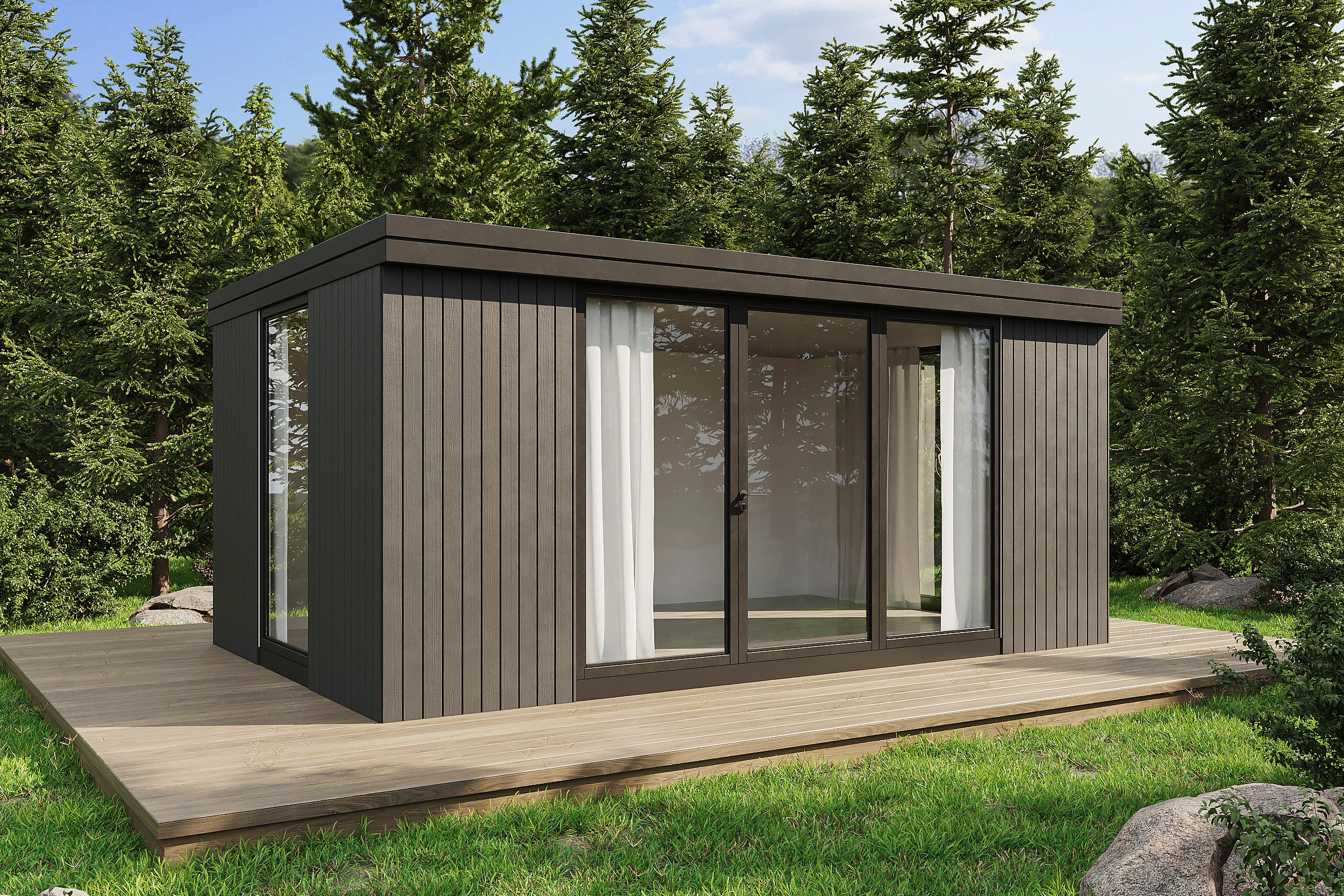 Holz-Gartenhaus / Gartenbüro / Poolhaus Himma 5434 94