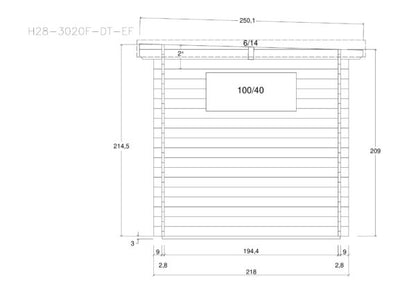 Holz-Gartenhaus / Gerätehaus H28-3020F-DT-EF