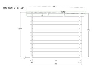 Holz-Gartenhaus / Gerätehaus H45-3024F-DT-EF + SD