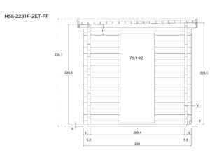 Holz-Gartensauna H58-2231F-2ET-FF