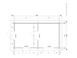 Holz-Gartensauna H58-2240F-2ET-EF-FF