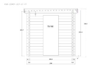 Holz-Gartensauna H58-2240F-2ET-EF-FF