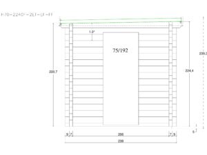 Holz-Gartensauna H70-2240F-2ET-EF-FF