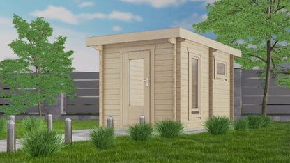 Holz-Gartensauna H70-2240F-2ET-EF-FF