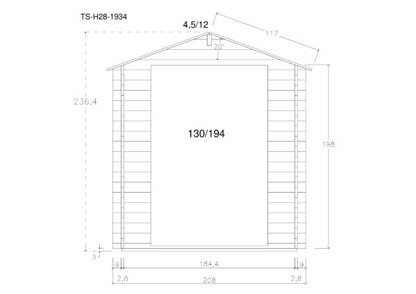 Holz-Gartenhaus / Gerätehaus TS-H28-1934