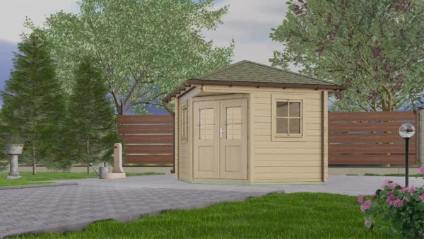 Holz-Gartenhaus TS-H28-2828-5P-DT