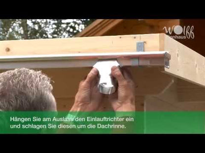 Dachrinne Alu rund Satteldach bis 300 cm mit 2 Fallrohren