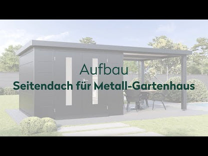 Metall-Gartenhaus / Gerätehaus Thorin 4724 Anthrazit mit Terrasse